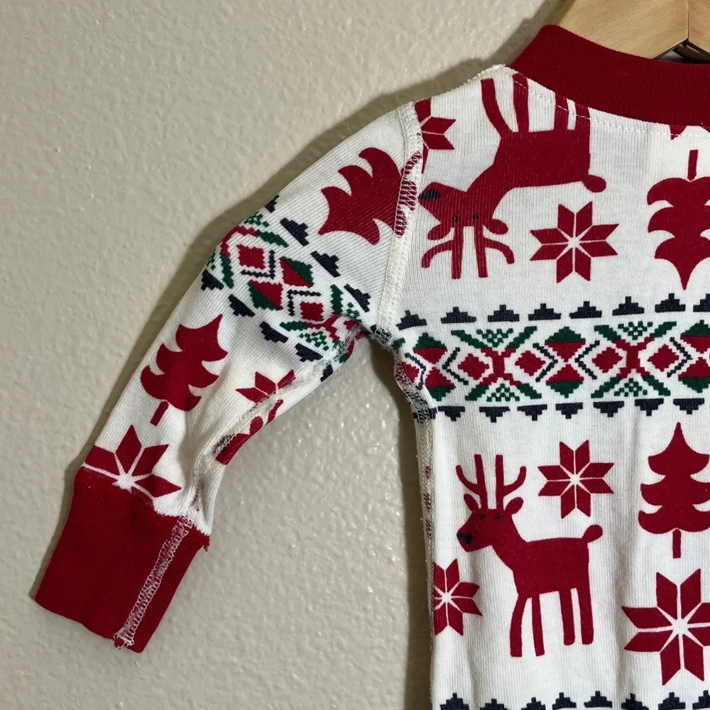 Hanna Andersson Red White Organic Cotton Holiday One Piece Pajama